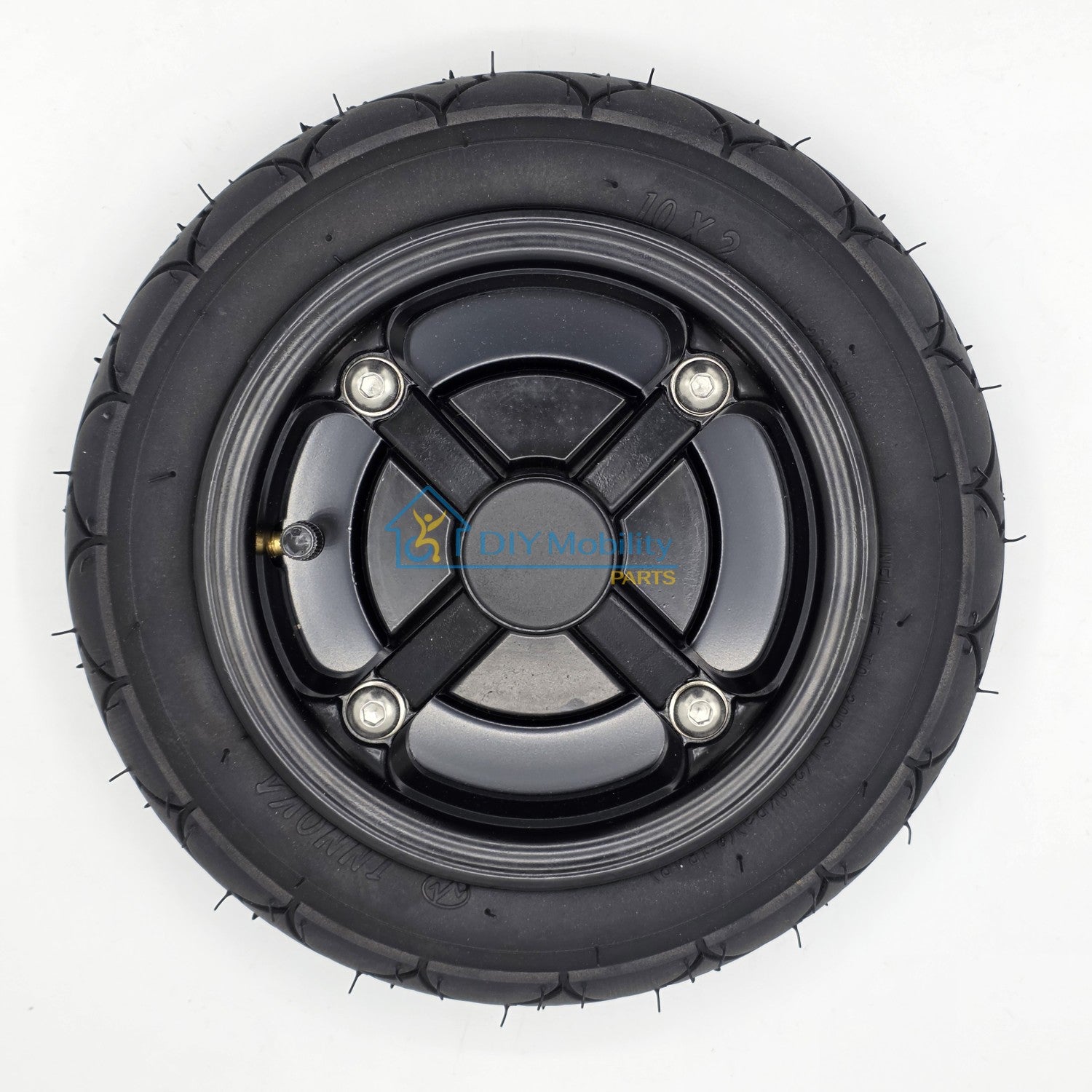 The 10x2 in. Rear Drive Wheel for Journey Zoomer Folding Power Chair features an easy to install drive tire. Left 08370LFT, Right 08370RGT