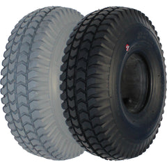 Angle view of 10 x 3 in. (3.00-4) Primo Powertrax Wheelchair and Scooter Tire number shown in gray and black