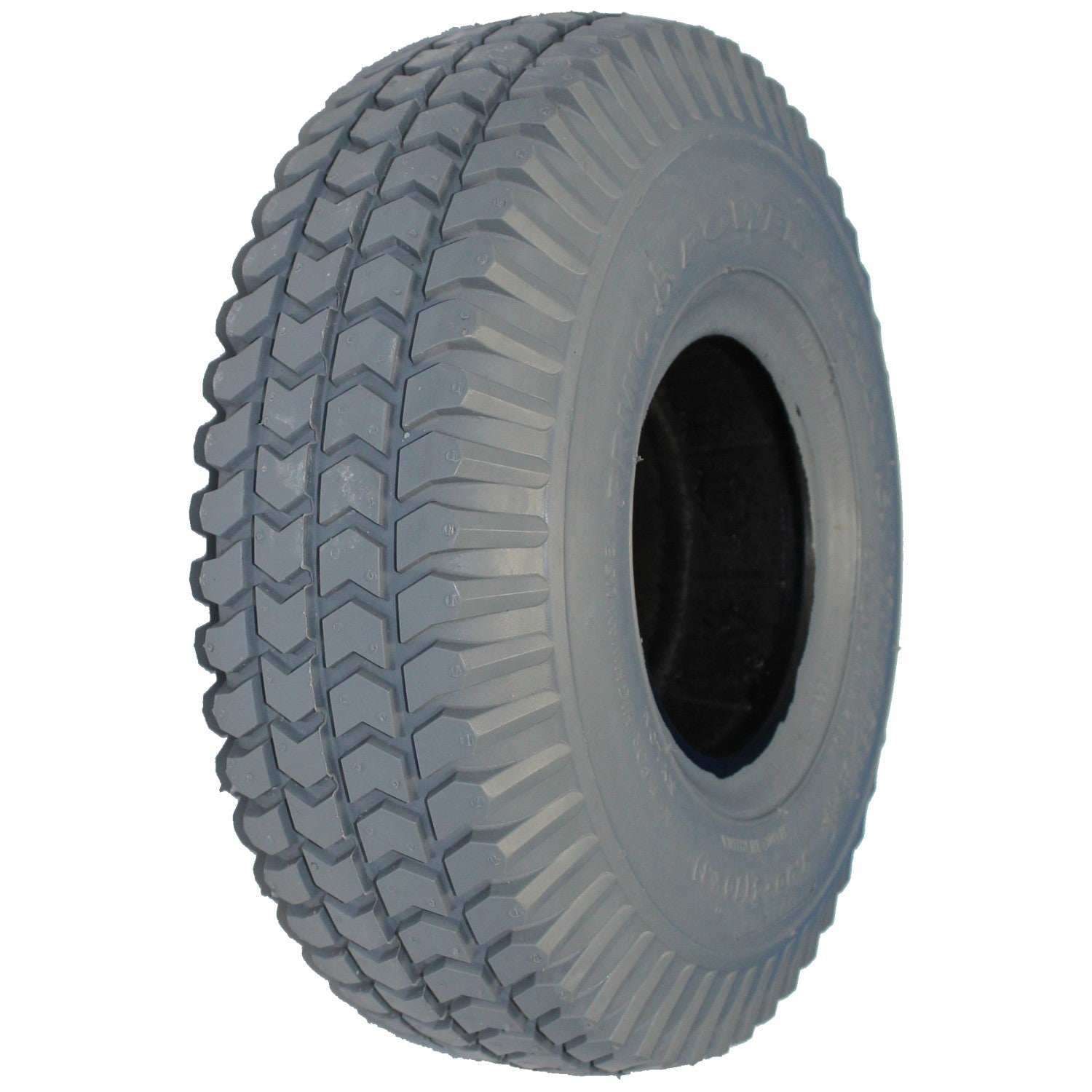 10 x 3 in. (3.00-4) Primo Powertrax Foam Filled Wheelchair and Scooter Tire shown in gray