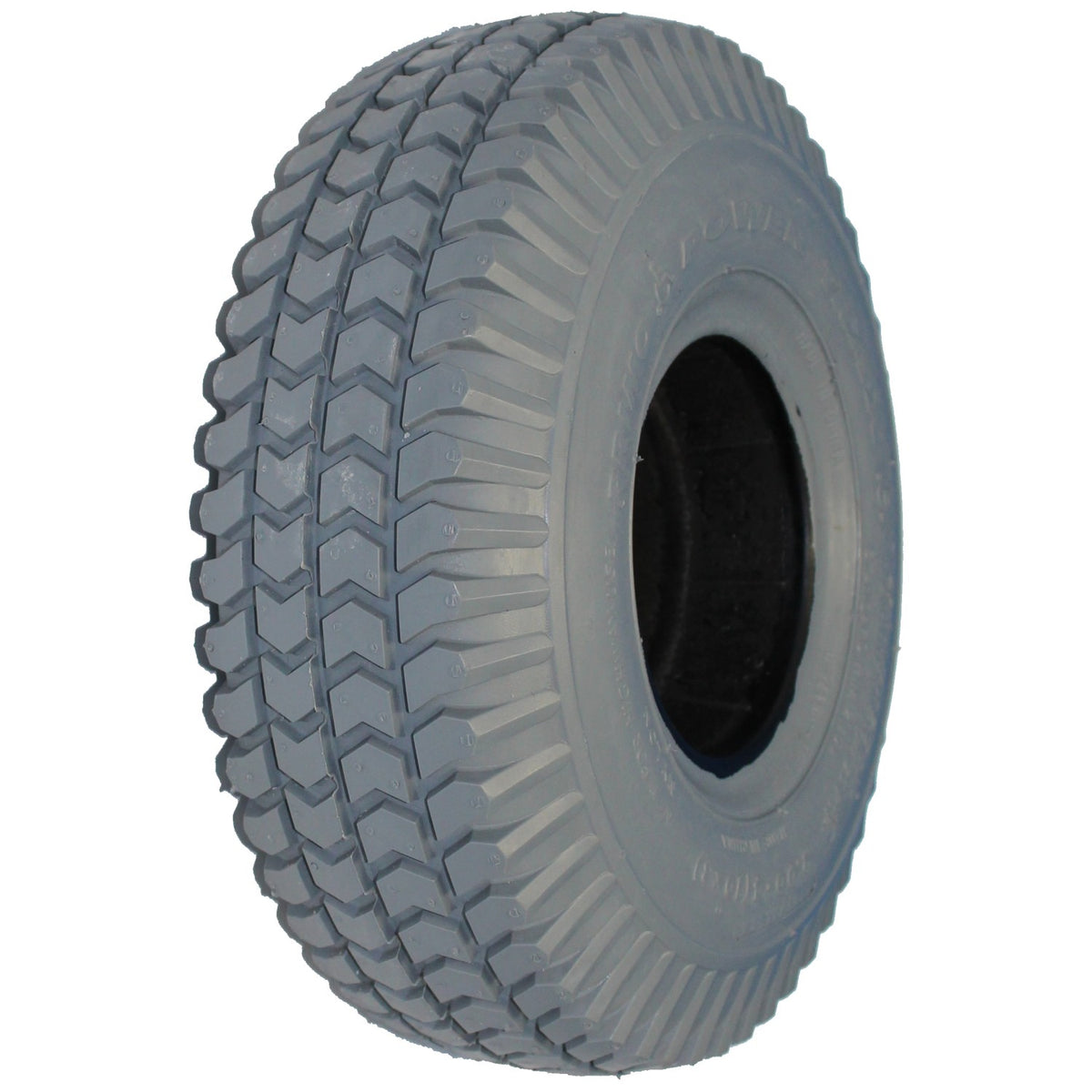 10 x 3 in. (3.00-4) Primo Powertrax Foam Filled Wheelchair and Scooter Tire shown in gray