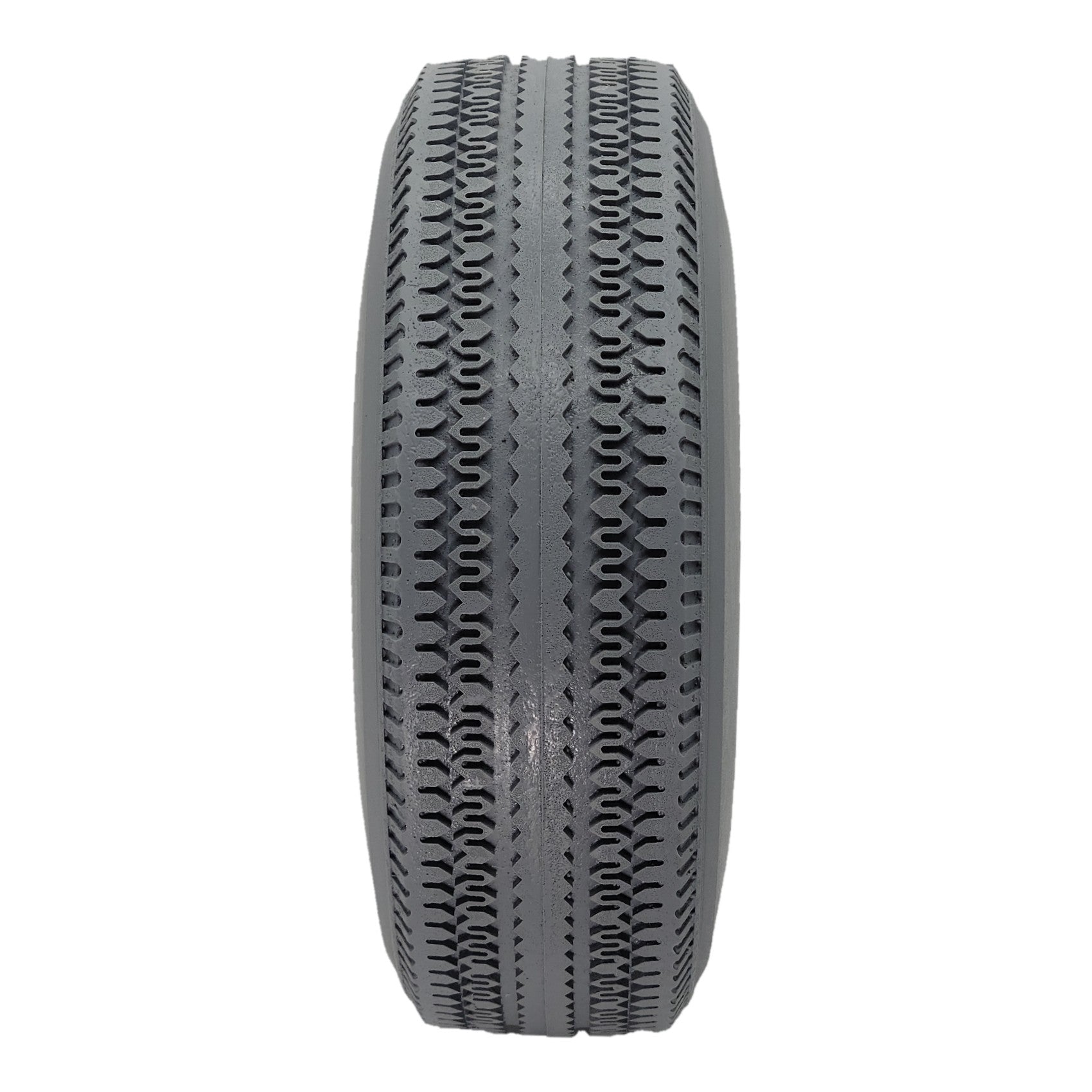 Close up view of the 10x3.4 P.U. Flat Free Tire for Hoveround Teknique XHD Power Wheelchair. Drive wheel Part number DWH1334