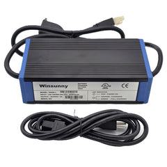 The 24V Winsunny 3A Onboard Battery Charger for Invacare Pronto Power Chairs (Model WS80-1A) for Invacare wheelchairs needing the Invacare charger number 1118923.  Pronto M50, M51, M61, and M71 models