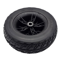 Back view of the 11x3.6 black Rear Drive Wheel Assembly for Pride Victory Platinum Electric Scooter. Left or right side rear drive wheels.