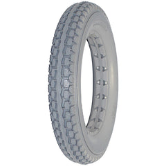 Angled view of the 12 1/2 x 2 1/4 in. (62-203) Solid Knobby Wheelchair Tire shown in gray with (62-203) and 320x62 tread