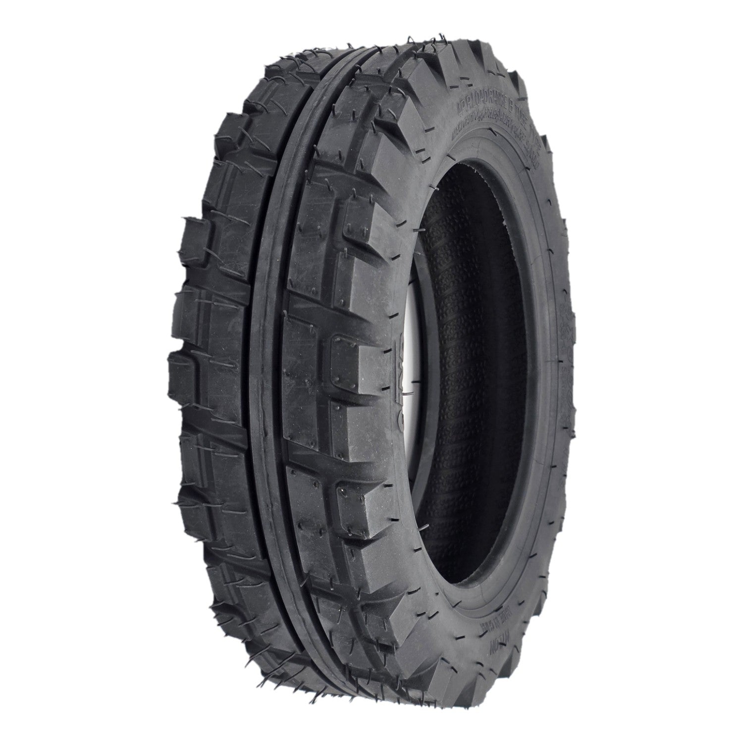 The replacement 13x3.50-8 Front/Rear Tire for Pride Pursuit 2 Electric Scooter features a knobby tread for extra traction. Qind QD-530-01 Sidrim:2.50 Tire