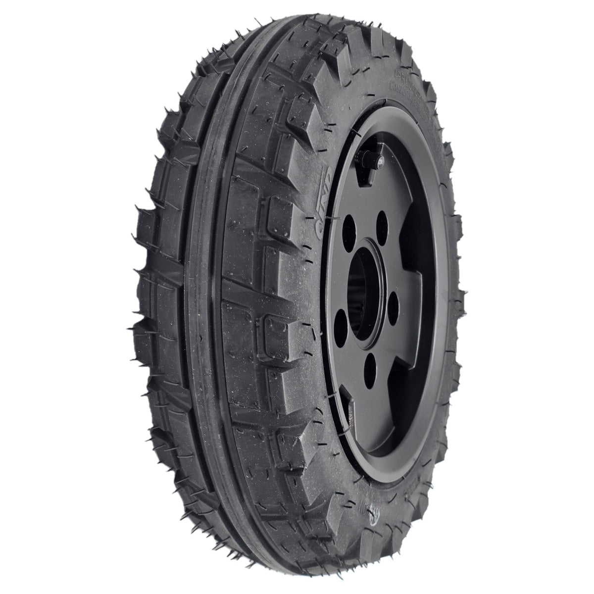 The 13 x 3.50-8 Replacement Wheel Assembly for the Pride Pursuit 2 Electric Scooter comes fully assembled for easy installation. It can be used as either a front caster wheel or rear drive wheel and fits the left or right side.