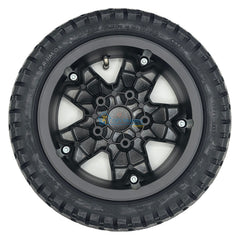 The replacement 13x4.00-8 Front and Rear Drive Wheel Assembly for Pride PX4 Electric Scooter feature a black tire and 5-spoke rim.
