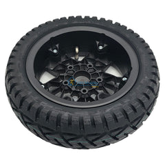 The replacement 13x4.00-8 Front and Rear Drive Wheel Assembly for Pride PX4 Electric Scooter feature a black tire and 5-spoke rim.