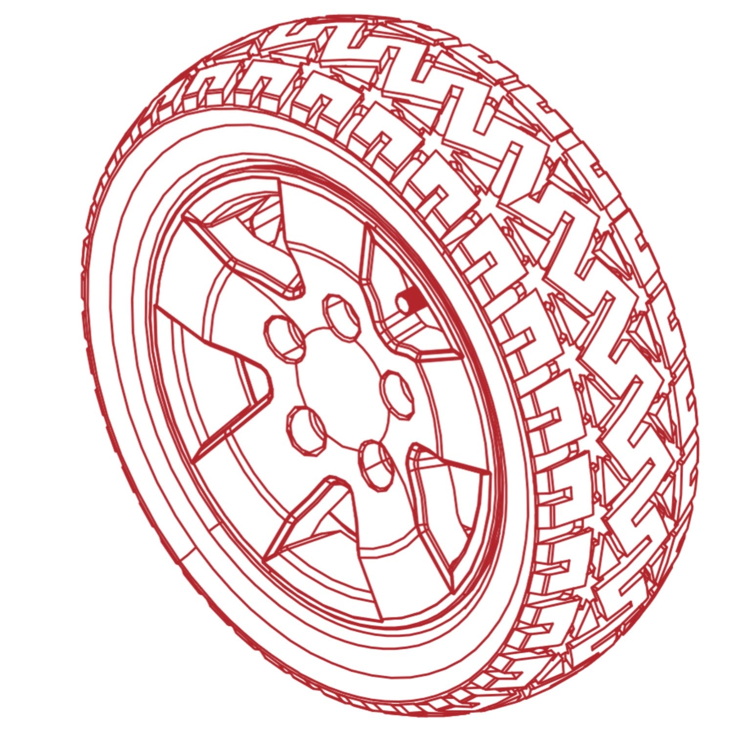 The replacement 13x4.00-8 Front and Rear Wheel Assembly for Pride PX4 Electric Scooter feature a black tire and 5-spoke rim. Pride WHLASMB2318.