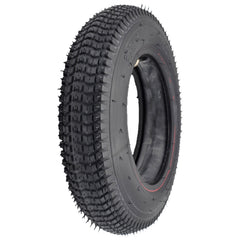 This 14 x 3 in. (3.00-8) knobby Pneumatic wheelchair tire in non-marking black is a very popular tire size and commonly used for the drive wheel on power chairs.