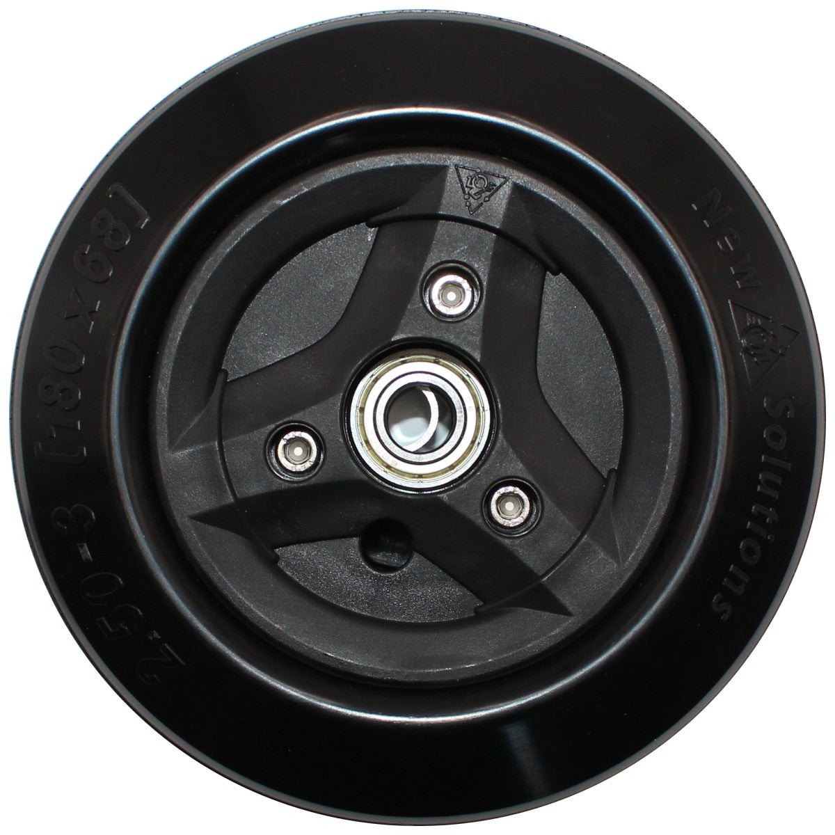 2.50-3 (180 x 68) Caster Wheel for Permobil M1 M3 Wheelchair - Front view showing bearing and spacer