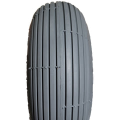 Close up view of the 2.80 x 2.50-4 Primo Spirit Foam Filled Wheelchair and Scooter Tire showing ribbed tread