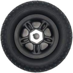 Back view of the 200x70 Drive Wheel Assembly for Merits Roadster Mobility Scooter showing metal hub nut