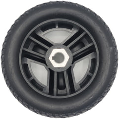 Back view of the 200x75 Drive Wheel Assembly for the Merits EZ GO Wheelchair showing keyed hub.