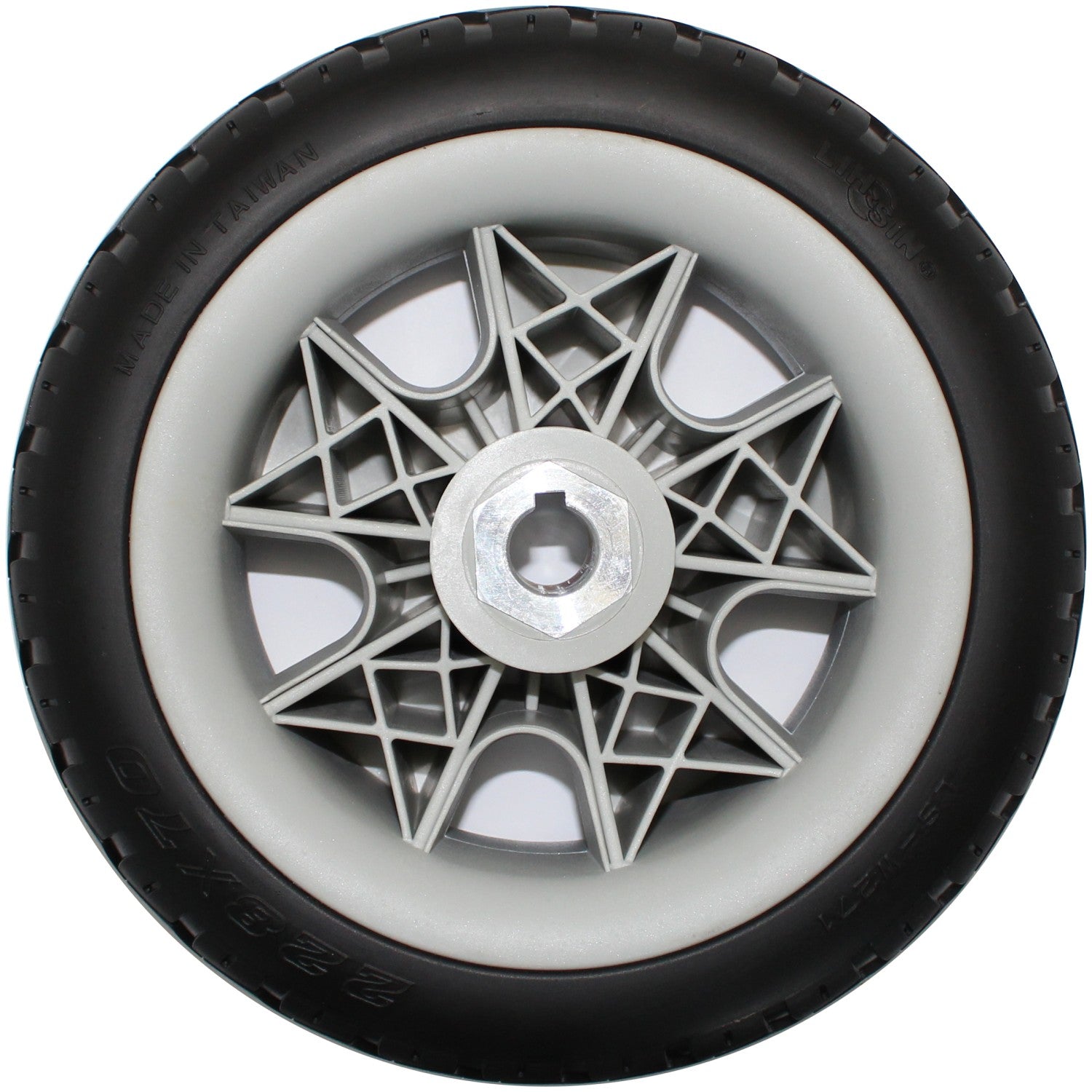 Back view of 228 x 70 Invacare Pronto P31 Drive Wheel Assembly shown