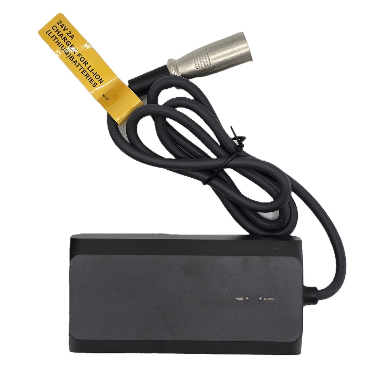 Top view of the replacement 24V 2A Battery Charger for Golden Cricket Carbon, and Golden Stride Power Chair features a portable small design for charging anywhere.  Precise Control ST STC-6102LB