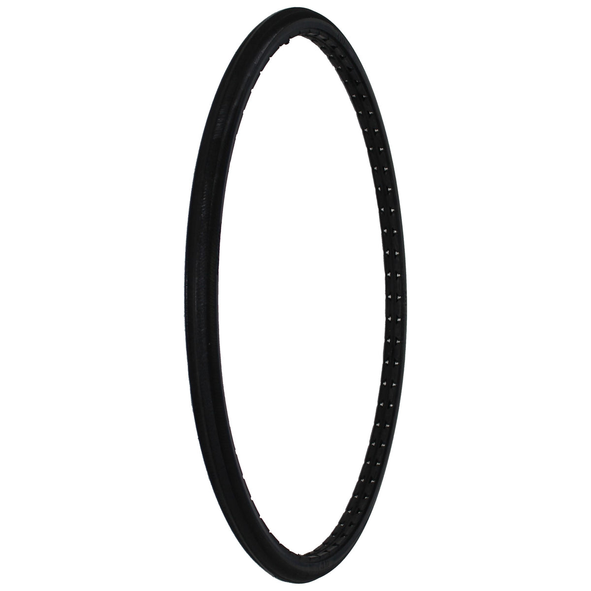 Angled view of the 24 x 1 in. (25-540) Shox urethane wheelchair tire with black Herringbone Tread number AL240