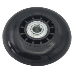Angled view of the 3 x 1 in. Anti-Tip Caster Wheel for Wheelchairs and Scooters shown in black