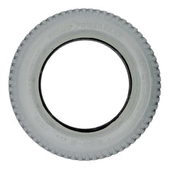 The 3.00-8 (14 x 3 in.) Primo Powertrax foam filled gray wheelchair tire is the most common electric wheelchair tire size and tread pattern