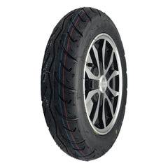 The replacement 3.00-10 Rear Drive Wheel For Pride Baja Raptor 2 Mobility Scooter comes ready to install with metal rim and black tire.