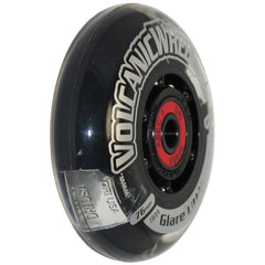Close up view of 3 x 1 in. (76 mm) Volcanic Light-Up Wheelchair Caster Wheel with multicolor LED lights