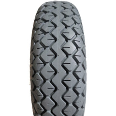 Close up view of 4.00-5 Diamond Foam Filled Wheelchair and Scooter Tire showing gray diamond pattern tread
