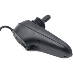 Bottom view of 6 Key VR2 Joystick Controller for Power Chairs (D50680) and wheelchairs showing charging port