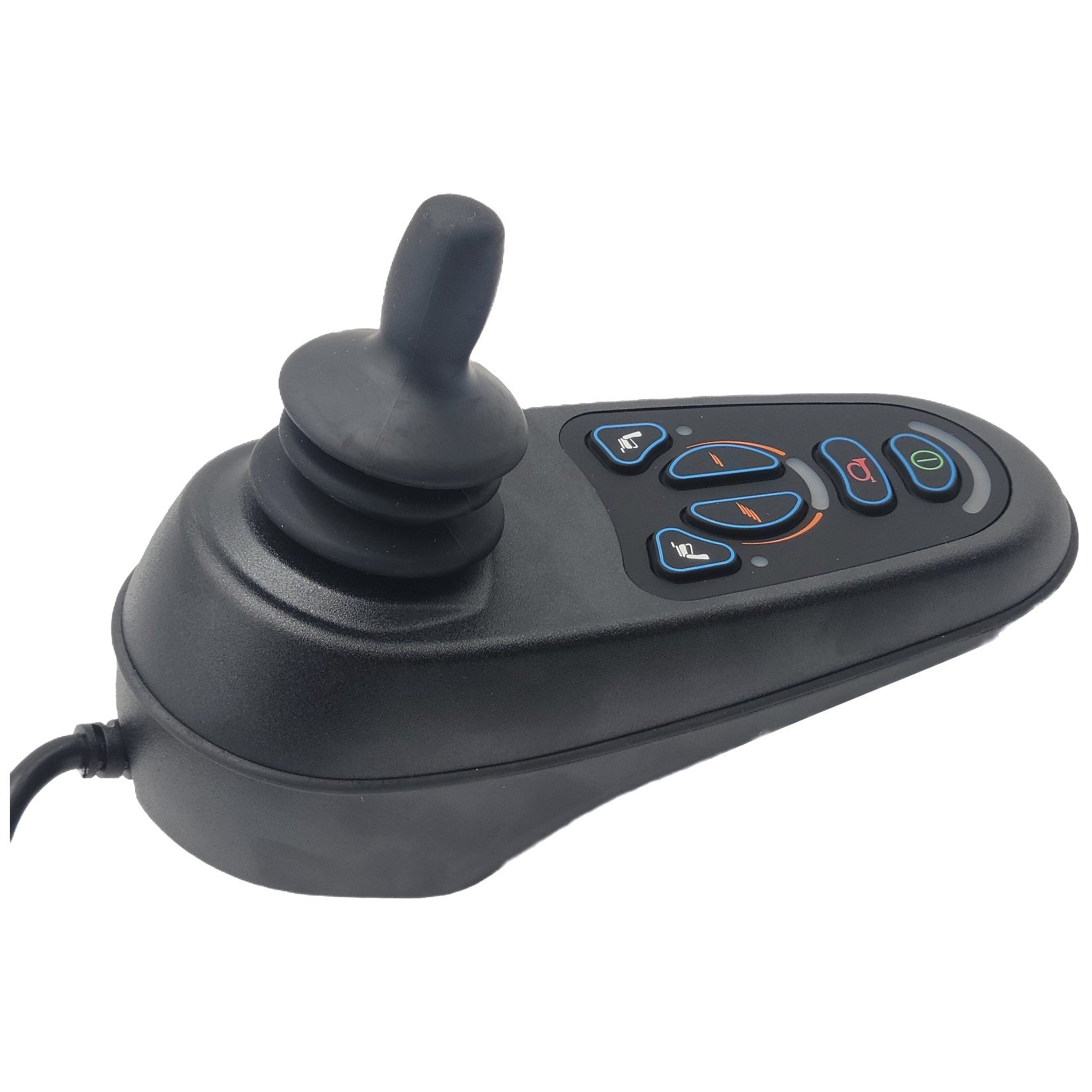 Side view of 6 Key VR2 Joystick Controller for Power Chairs (D50680) and wheelchairs showing 6 key buttons
