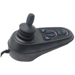 Side view of 6 Key VR2 Joystick Controller for Power Chairs (D50680) and wheelchairs showing 6 key buttons