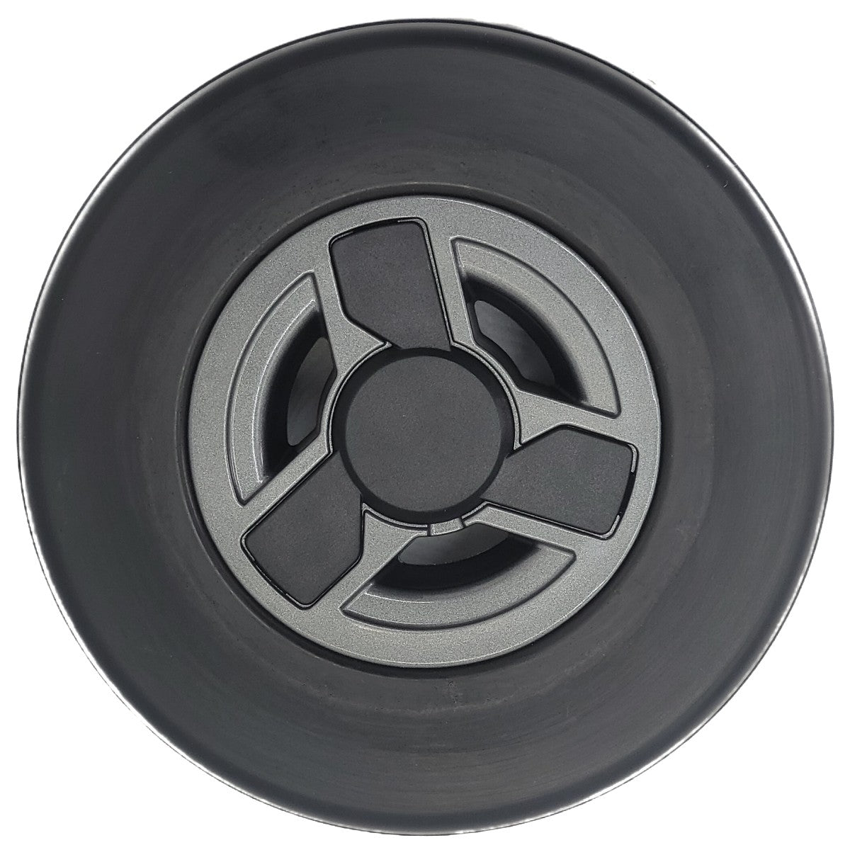 Close up view of the 6x2 in. Caster Wheel assembly for the Pride Go Chair 2016 with Gray Euro hub and black tire. Go Chair Pride WHL156205-A