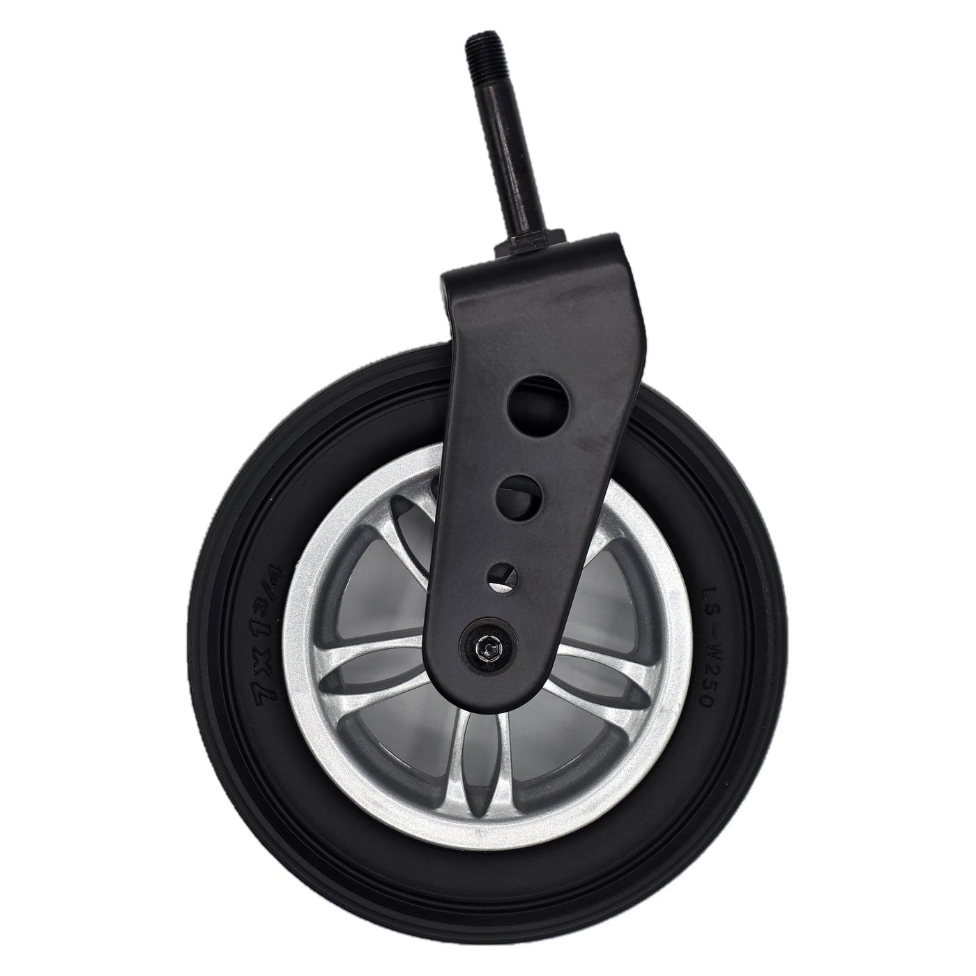 The 7 x 1 3/4 in. Front Caster Wheel Fork Assembly for the Merits EZ-Go Power Wheelchair features an easy to replace assembled caster wheel.