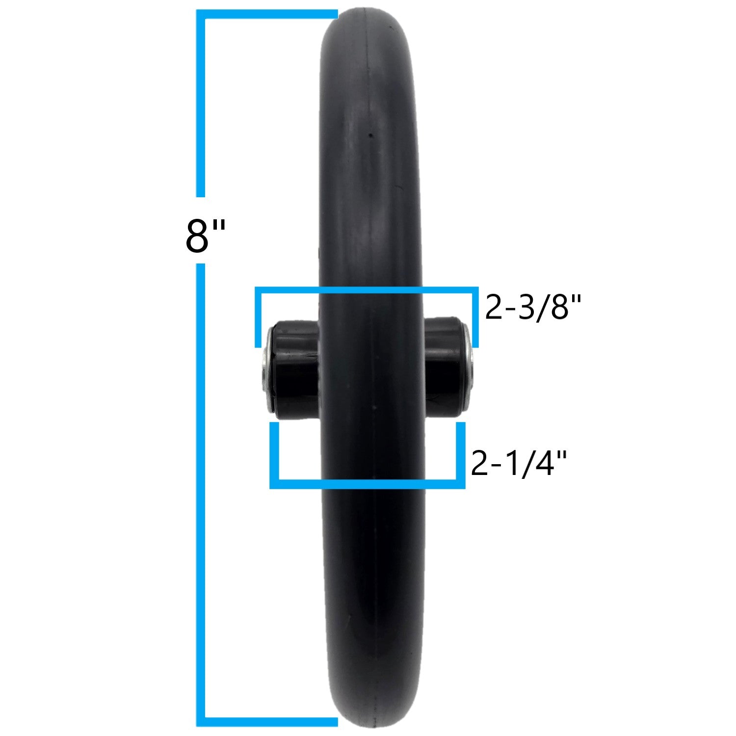 8 x 1 in. Invacare Wheelchair Caster Assembly with 2 3/8 in. Hub - Angle view shown