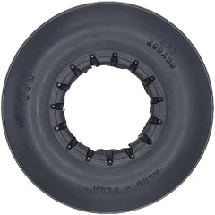 Side view of 8 x 2 in. (200 x 50) Multi Rib Black Urethane Wheelchair Tire showing aero-flex