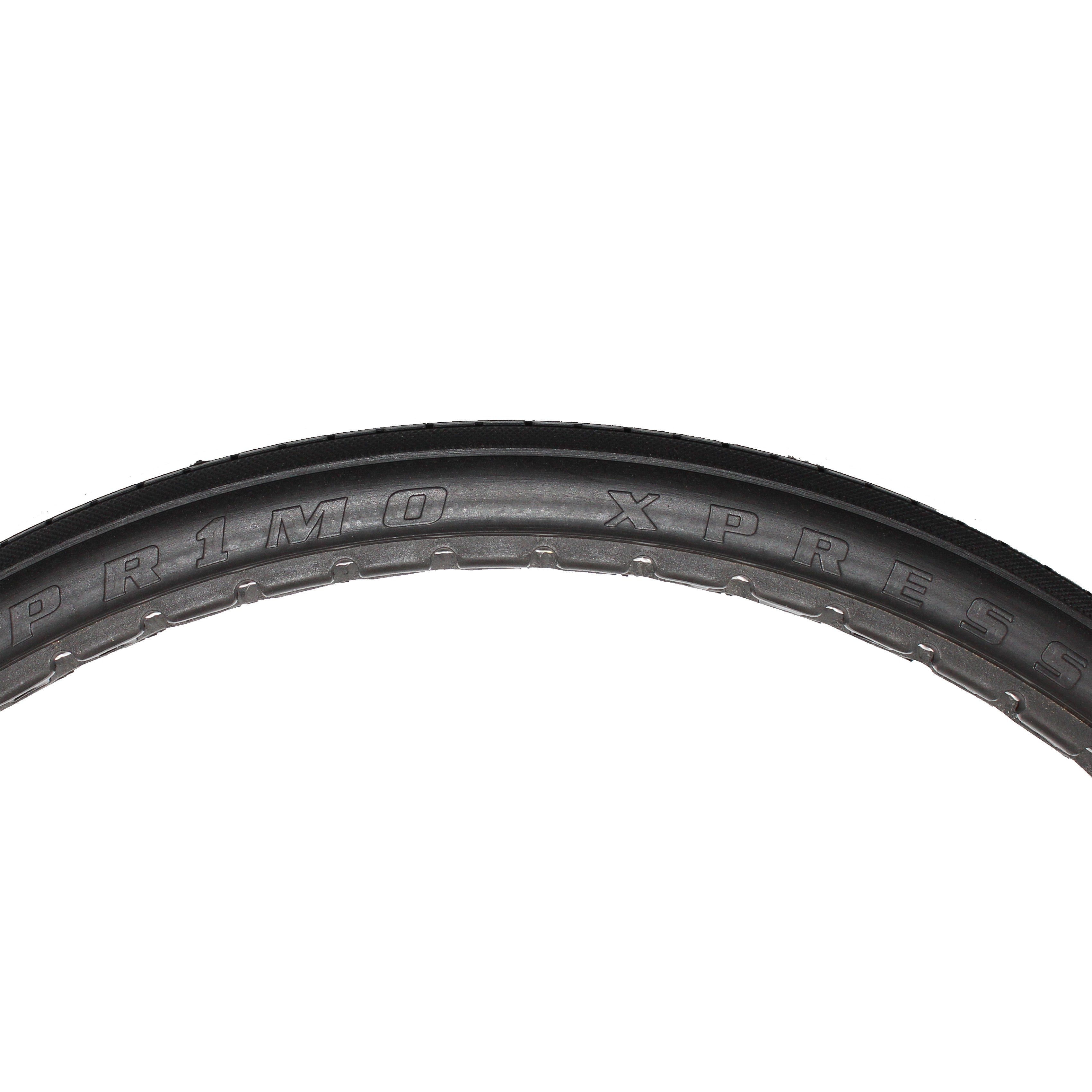 Side View of 20 x 1 3/8 in. (37-451) Primo Express Flat-Free Wheelchair Tire showing Pr1mo Xpress marking