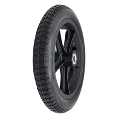Replacement black rear drive wheel for the Vive Airframe Power Wheelchair. 