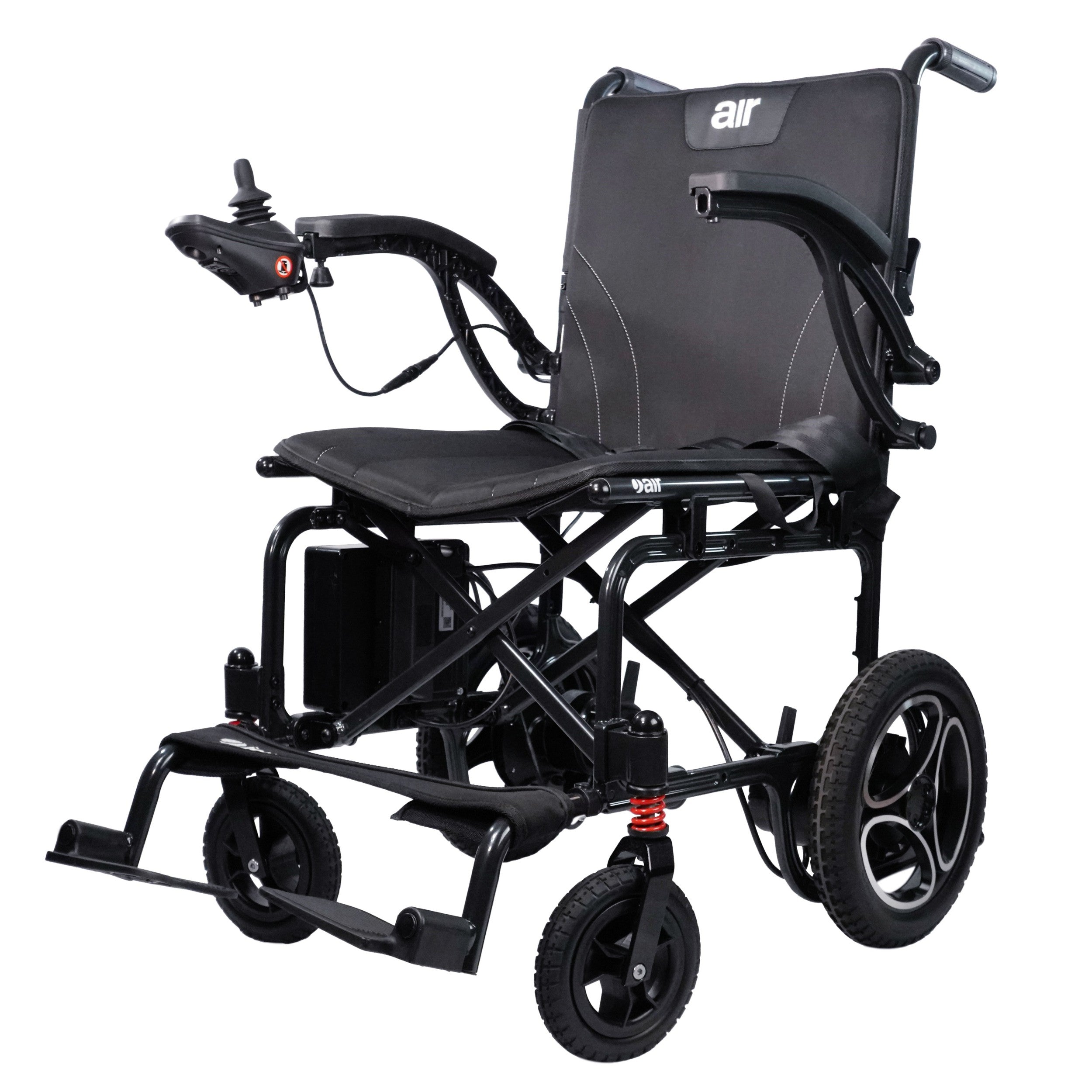 Experience unmatched freedom with the Air 2026 Lightweight Folding Power Chair by Journey Health. Redesigned with larger wheels, powerful brushless motors, and foldable for easier transport.