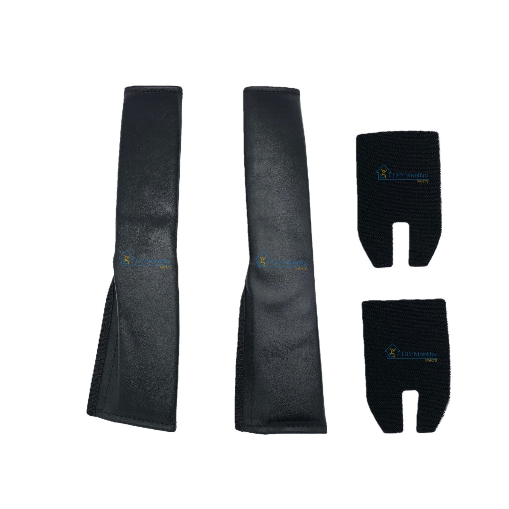 Top view of the Armrest pad cover set for Pride Jazzy Ultra Light power wheelchair. Includes both left and right covers, approximately 12 inches long. Pride ACC2404954.