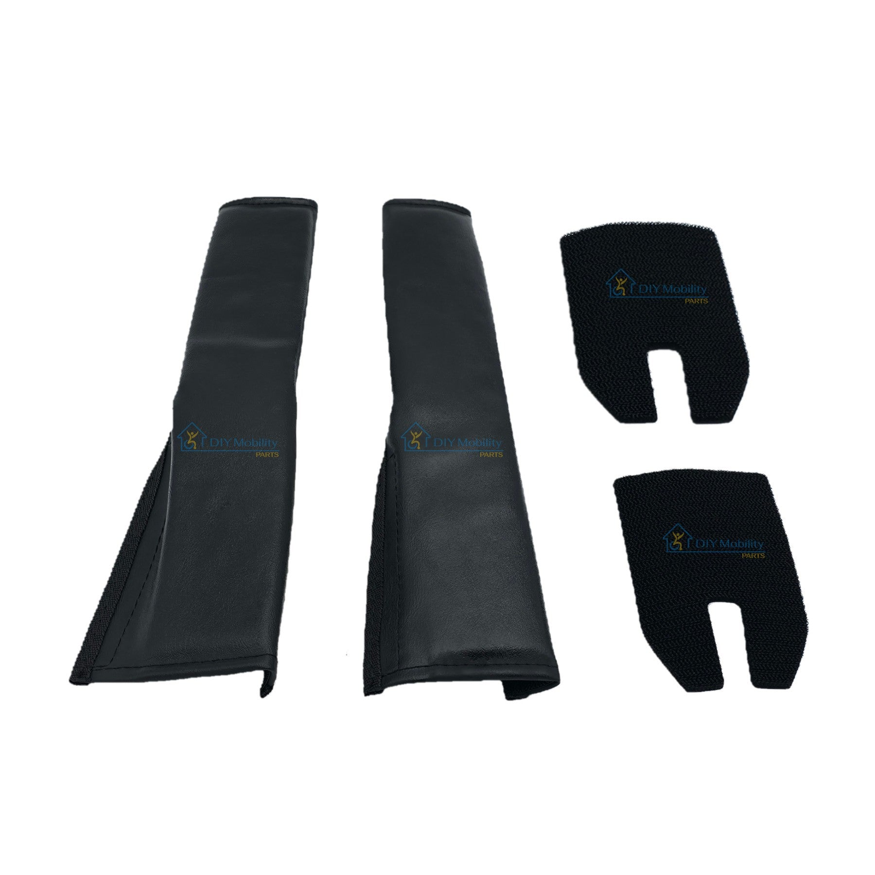 Armrest pad cover set for Pride Jazzy Ultra Light power wheelchair. Includes both left and right covers, approximately 12 inches long. Pride ACC2404954.