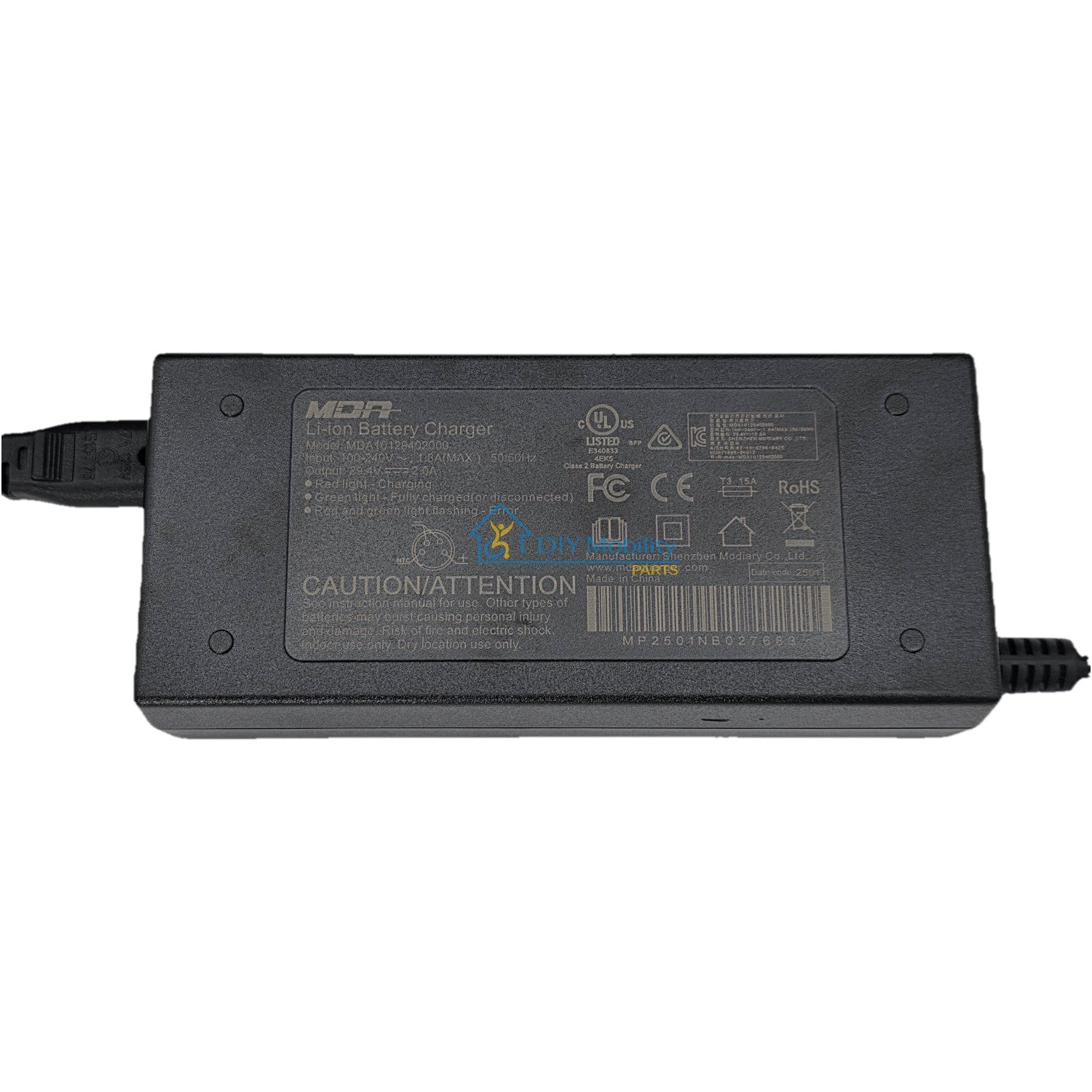 MDA Li-Ion Battery Charger. The replacement Battery Charger for Journey Zoomer Power Chairs features a portable small design for charging anywhere.