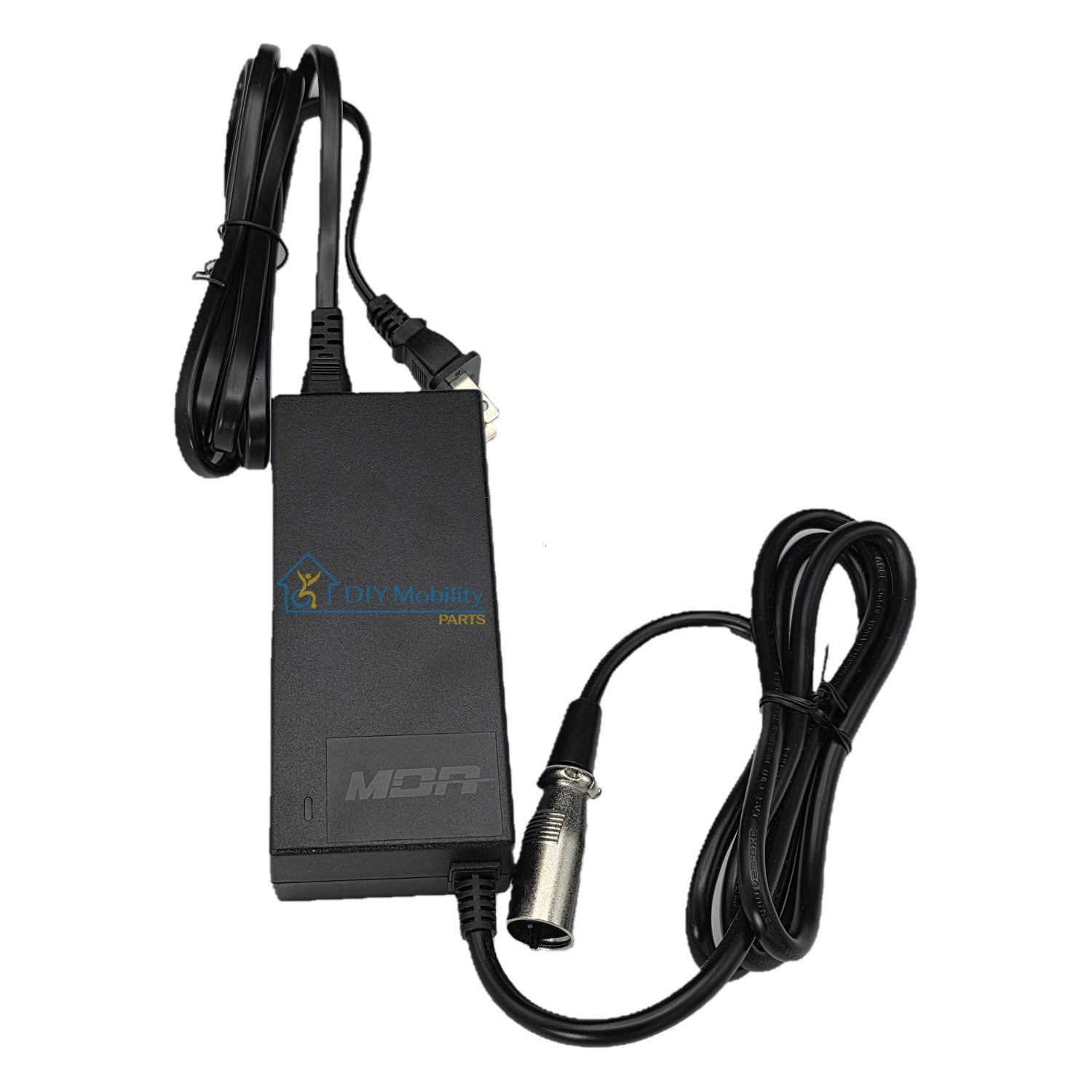 Top view of The replacement Battery Charger for Journey Zoomer Power Chairs features a portable small design for charging anywhere. Part Number 8378