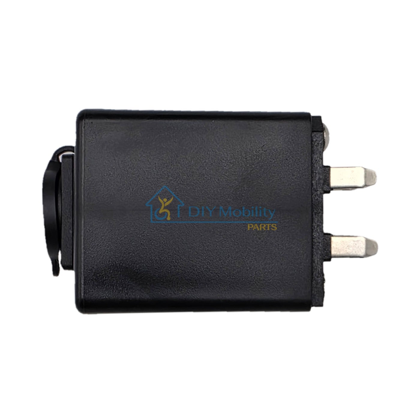 The replacement Battery Charging Adapter for Journey Zoomer Power Chairs features a portable small design for removing and charging the battery anywhere.