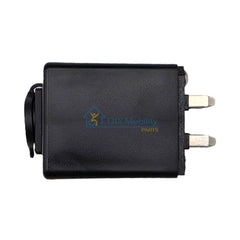 The replacement Battery Charging Adapter for Journey Zoomer Power Chairs features a portable small design for removing and charging the battery anywhere.