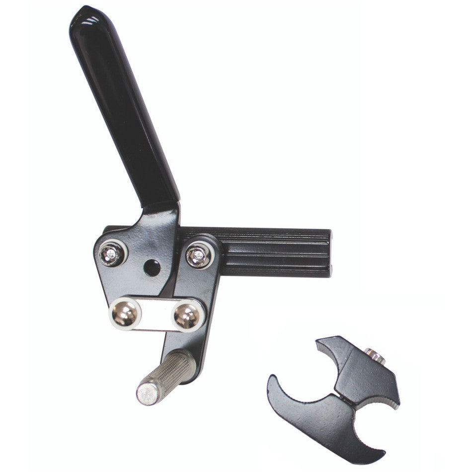 Side view showing left side Black Aluminum Wheelchair Wheel Lock 7/8 in. Clamp