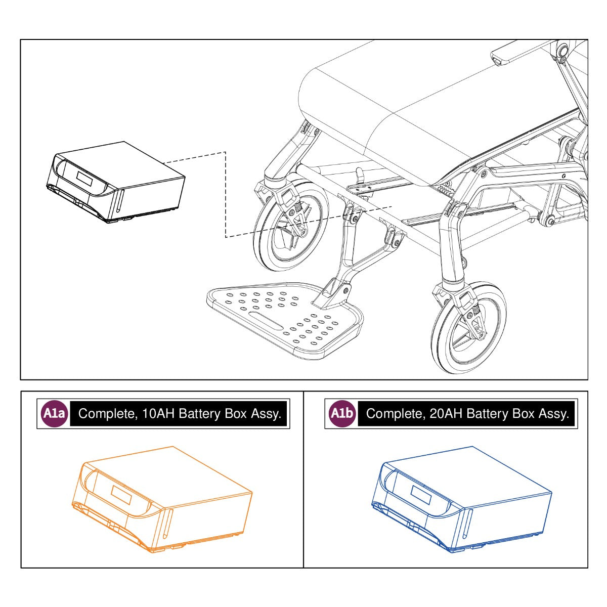 BATHP20010 - Battery, Box, 10Ah, Jazzy Ultra Light for Pride Mobility Jazzy Ultra Light Power Chair