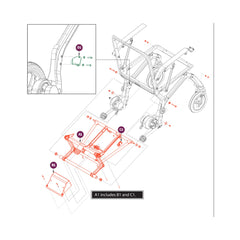 MEC2400405 - Folded Latch Assembly for Pride Mobility Jazzy Ultra Light Power Chair