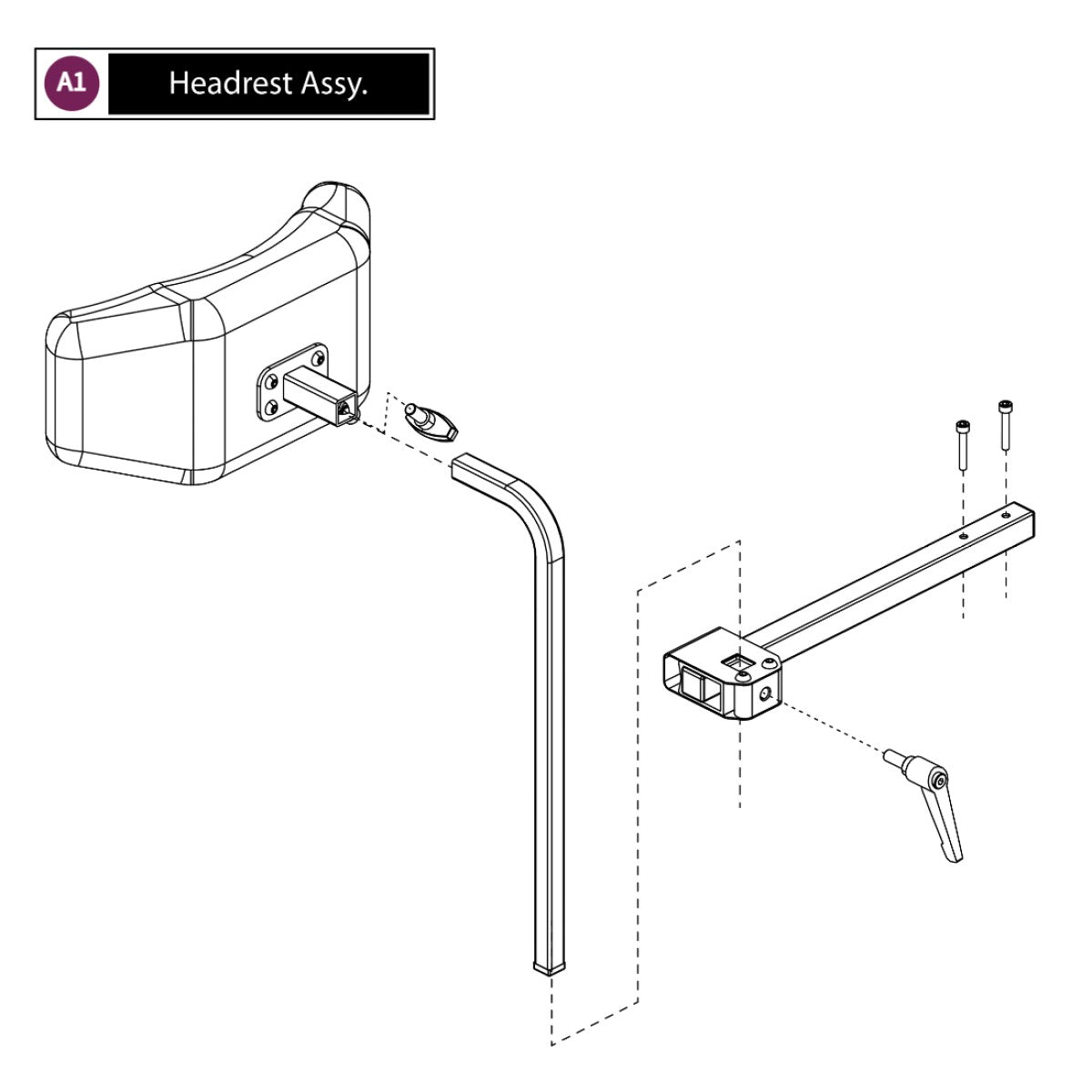 ACC2401978 - Headrest, Attendant Control, Assembly, Complete, Jazzy Ultralight (Hp200-15Z) for Pride Mobility Jazzy Ultra Light Power Chair