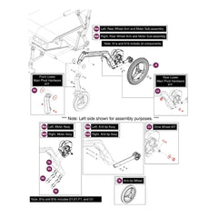 KIT2403400 - Kit, Assembly, Rear Lower Main Pivot Hardware for Pride Mobility Jazzy Ultra Light Power Chair