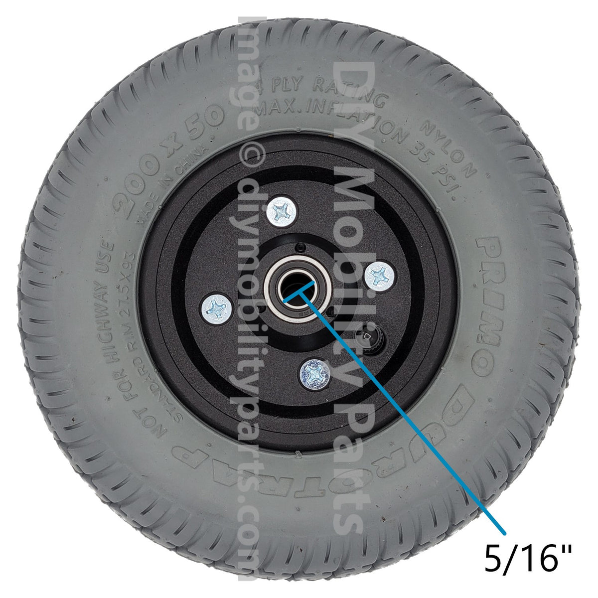 8 x 2 in. (200-50) Wheelchair Caster Wheel with Primo Durotrap Tire