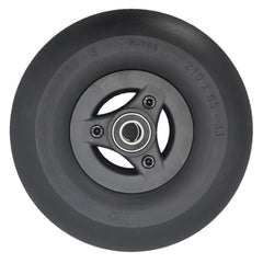 Front view of the replacement 2.50-3 (210-65) black Caster Wheel for Permobil F3, F5, and M5 Power Wheelchairs