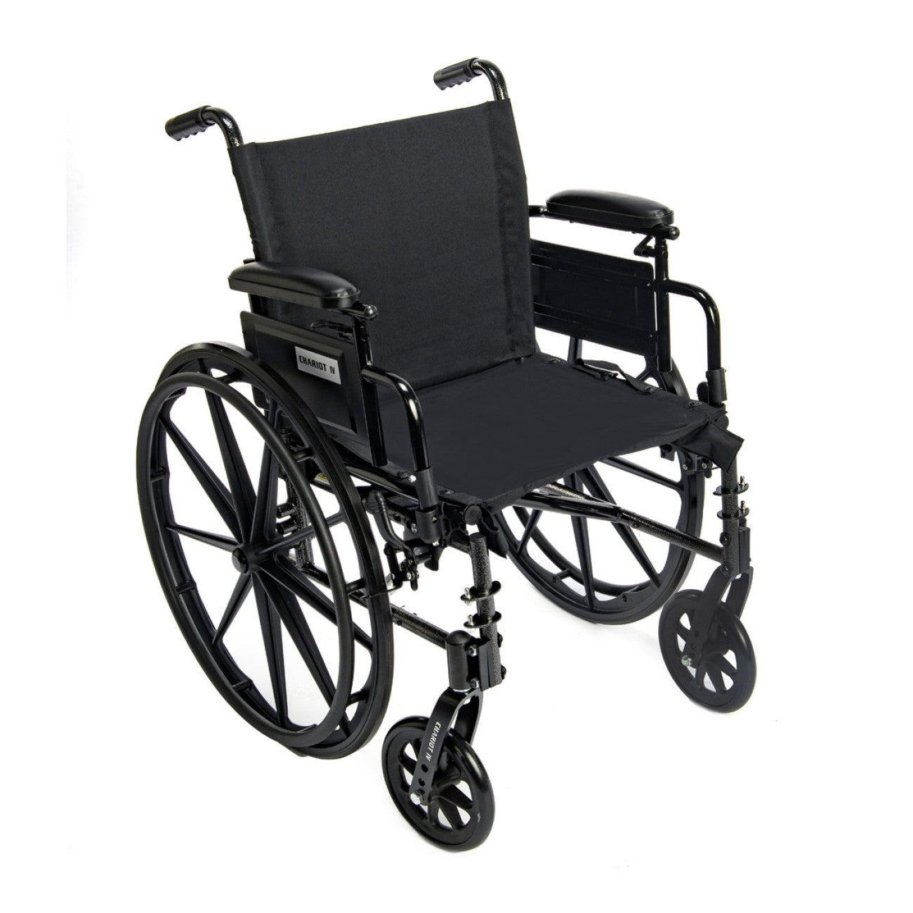 Chariot IV ultra lightweight aluminum Wheelchair with premium nylon seat, 300 lb capacity shown with removable elevating legrests
